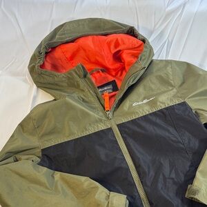 Eddie Bauer Olive and Black Hooded Jacket Kids 10/12